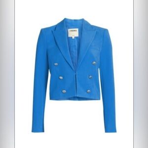 NWT L'AGENCE Inez Tuxedo Cropped Blue Blazer Size 6